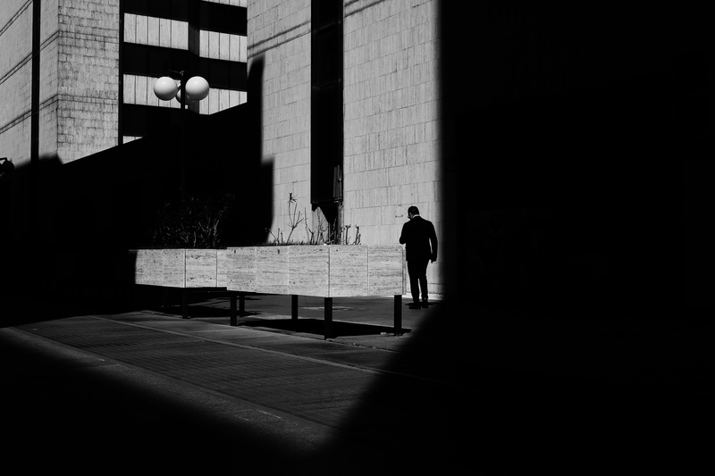 street, road, full length, wall, banister, sunlight, lighting, rear view, standing, walking, person, real people, furniture, shadow, pedestrian, women