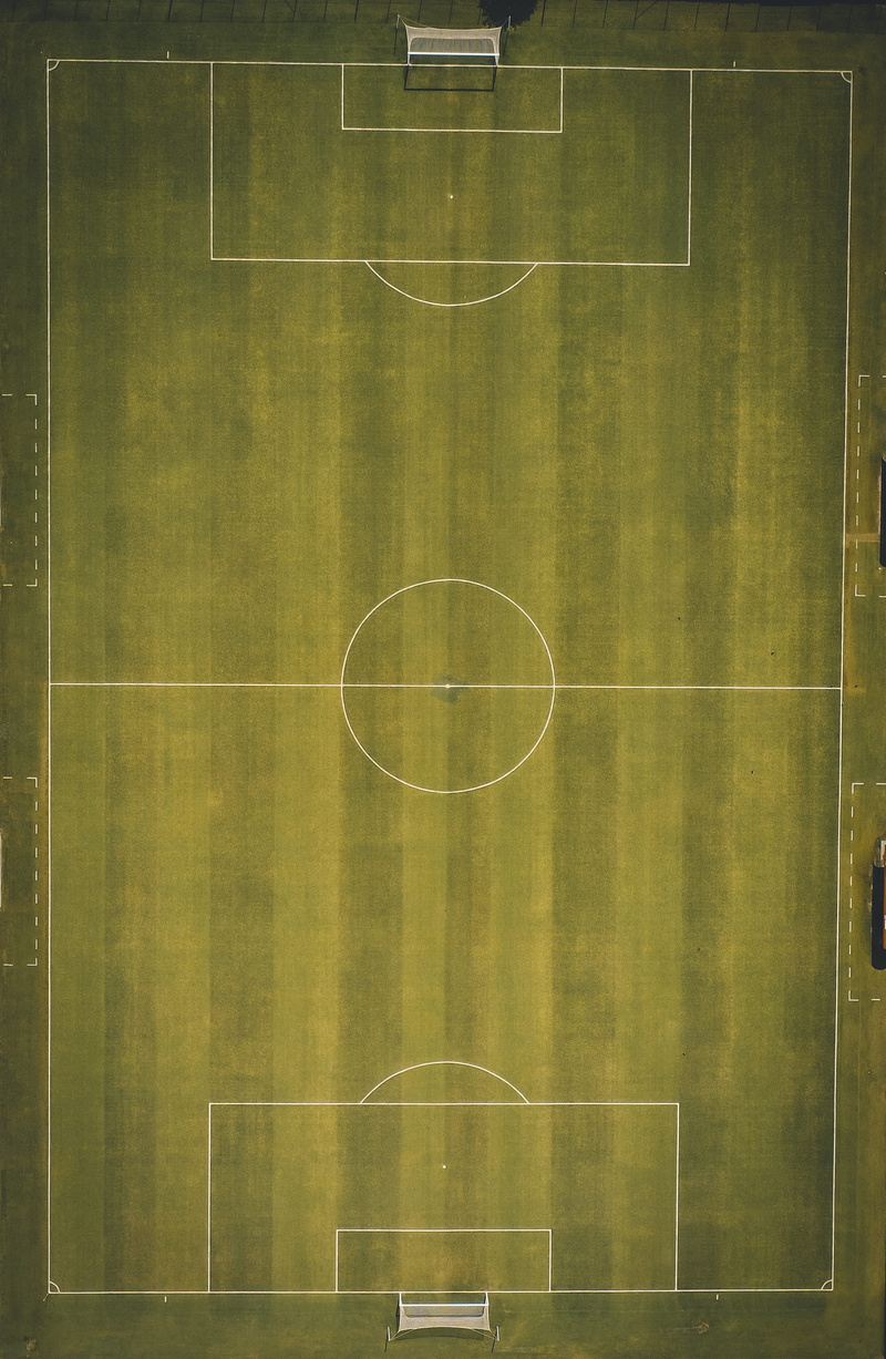 empty, geometric shape, 4K, top view, view, drone view, soccer field, birds eye view, soccer, circle, top, field, yellow, playing field, no people, team sport
