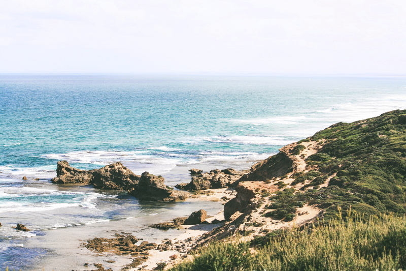 green, outdoors, 4K, land, sea, foam, sorrento, rocks, tranquility, surf, surfers, wave, beauty in nature, rock - object, australia, sky, tranquil scene