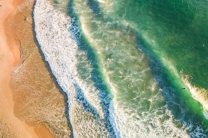 swimming pool, aerial shot, sand, day, waves, sea, aerial photography ...