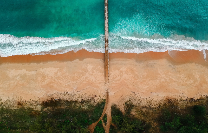 sand, tropical, flowing water, summer, water, seascape, trees, scenic, tranquil, seafoam, waves, vacation, full frame, view, wave, plant, aerial, green color