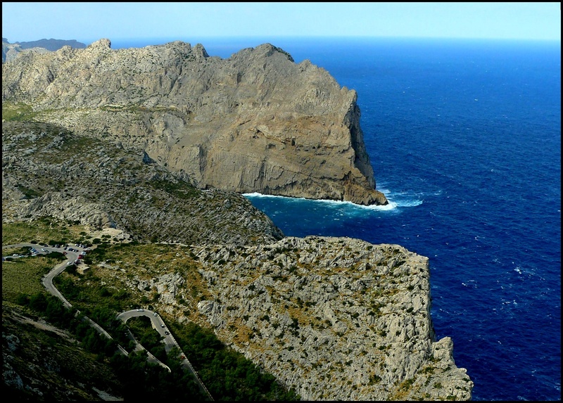 mediterranean, mountain, steep, serpentine, south, rocky coast, coastal road, scenics - nature, sky, landscape, mallorca, cliff, summer, away, rock, outdoors