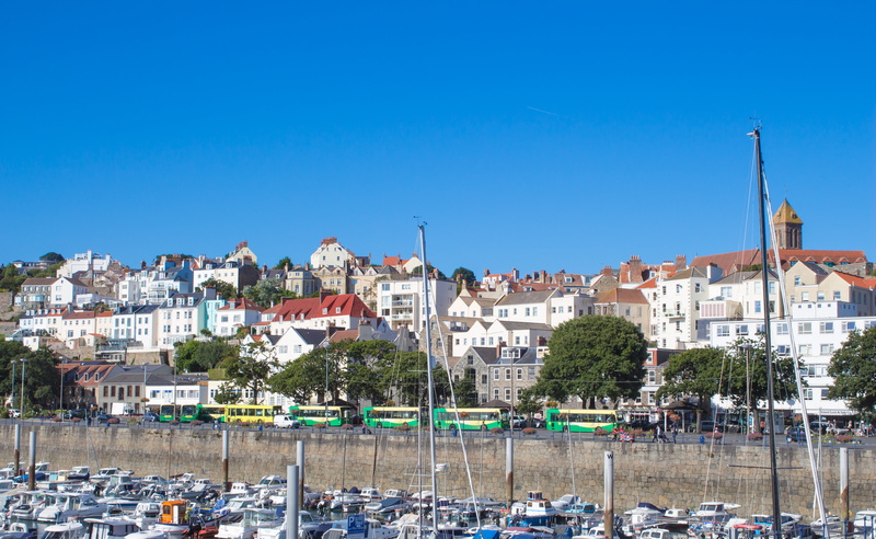 island, nature, residential district, outdoors, harbor, built structure, no people, blue, street, harbour, guernsey, nautical vessel, land, building exterior