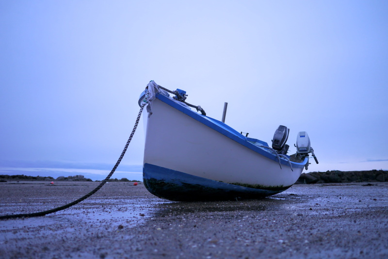 copy space, day, clear sky, mode of transportation, no people, moored, 4K, cloud, nature, beach, nautical vessel, rowboat, water, guernsey, sky, sea, land