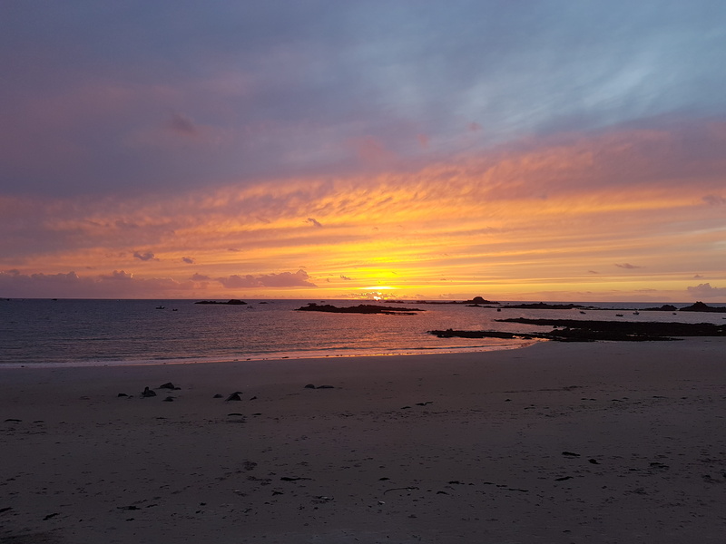 nature, no people, horizon over water, beach, sky, guernsey, idyllic, sunset, beauty in nature, cloud - sky, water, clouds, west coast, outdoors, sea, tranquil scene