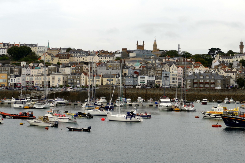 united kingdom, sky, mode of transportation, channel islands, residential district, port, architecture, outdoors, atlantic, recreational boat, sea, passenger craft