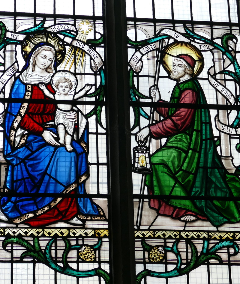 christmas story, building, place of worship, church, human representation, male likeness, glass, built structure, christmas, christmas eve, christ, cathedral