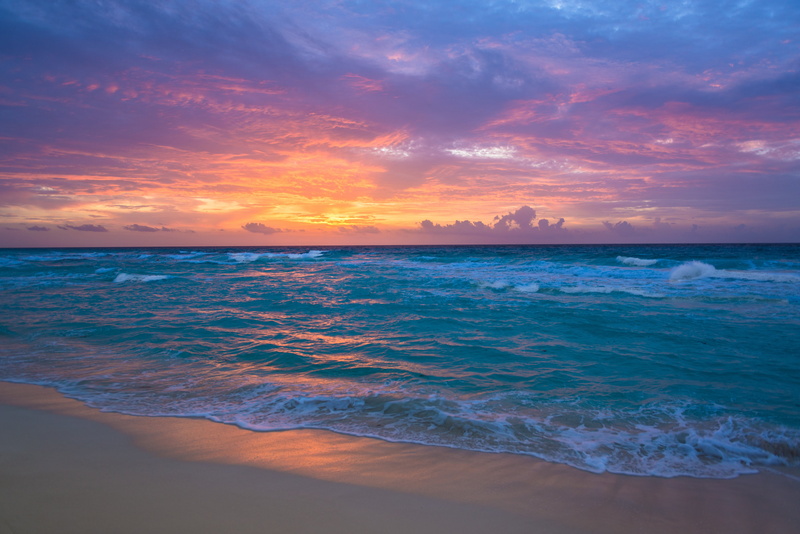 waves, surf, beach, ocean, sea, sand, 5K, sunrise