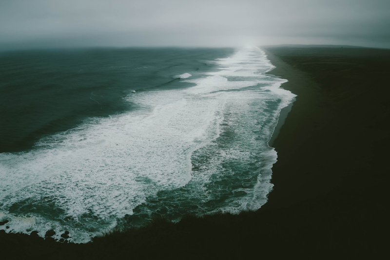beauty in nature, idyllic, nature, beach, wave, sea, motion, sport, surf, seawaves, land, shore, moody, ocean, water, coast, scenics - nature, outdoors