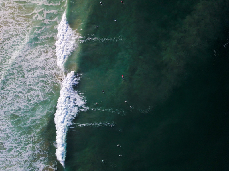 high angle view, speed, photography, green color, wave, day, 4K, aquatic sport, land, ocean, seawaves, daytime, power in nature, water, beach, outdoors