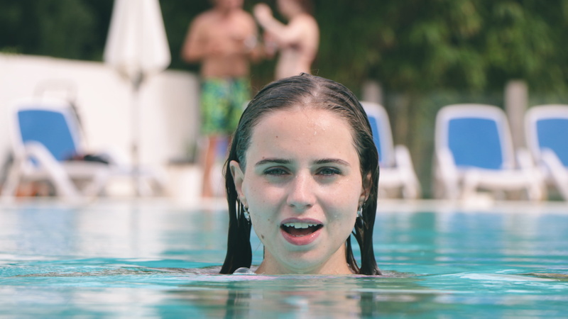 france, swimming pool, young adult, lifestyles, outdoors, women, hossegor, 4K, swimming, vacations, nature, happiness, water, one person, headshot, day