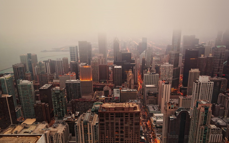 chicago, nature, city, skyview, 4K, skyline