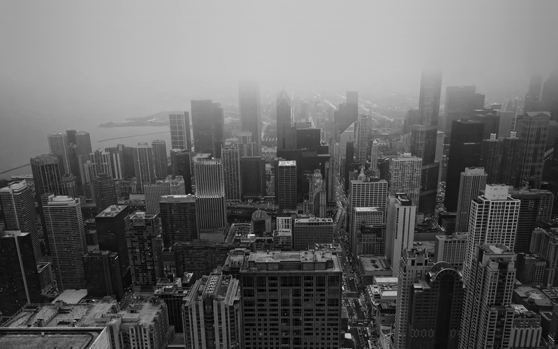 skyscraper, city, pollution, high angle view, development, dark, tall - high, skyview, no people, building, nature, architecture, building exterior, residential district