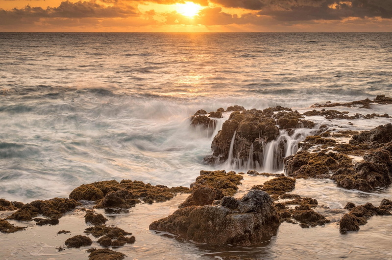 Hawaii, stones, Mokolea Rock, 1080P, sunset, Kailua Bay