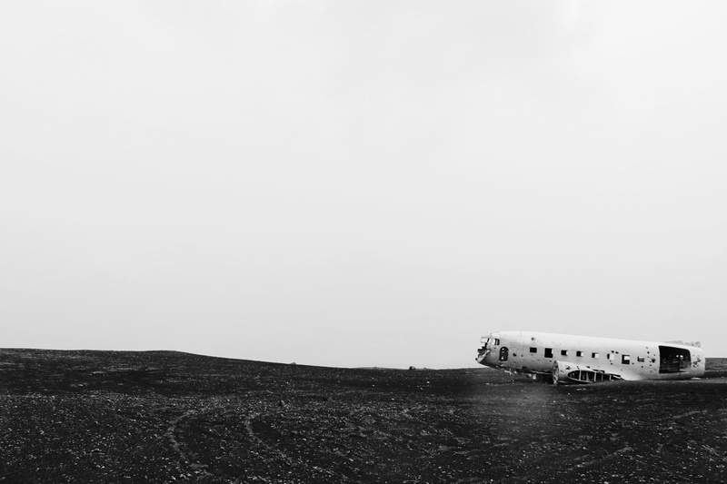 Iceland, Aircraft, clear sky, mode of transportation, plane wreck, wreckage, on the move, wreck, crash landing, rubble field, old, accidents and disasters