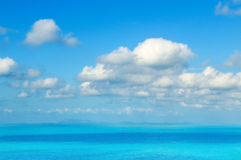 4K, sea, turquoise colored, waterfront, clouds, tropic, ocean, vaction, horizon, no people, scenics - nature, blue, remote, tranquil scene, travel, beauty in nature