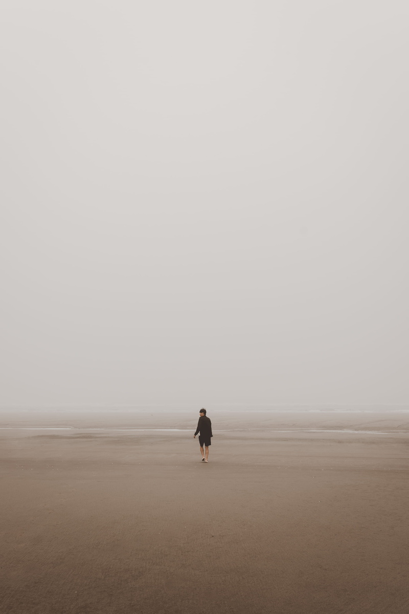 brown, silhouette, sunset, people, standing, women, beach, sand, one Person, lost, mysteriou, dismal, vacations, minimalist, men, summer, copy Space, loneliness