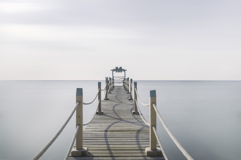 landscape, sea, horizon over water, no people, outdoors, pier, dock, direction, tranquility, nautical vessel, nature, horizon, peir, scenics - nature, railing