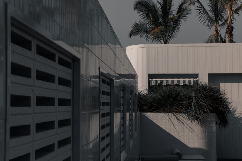 glass - material, window, santorini, building, reflection, 5K, office building, urban, city, built structure, building exterior, day, swimming pool, tree