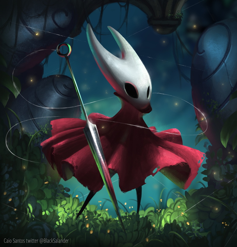 fantasy art, Hornet (Hollow Knight), sword, Hollow Knight, artwork, video games, video game art, 4K, Caio Santos