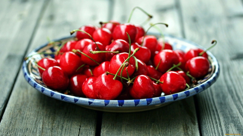 cherries, fruit, healthy eating, 1080P, plates, close-up, focus on foreground, berry fruit, freshness, food and drink, food, indoors, ripe, large group of objects