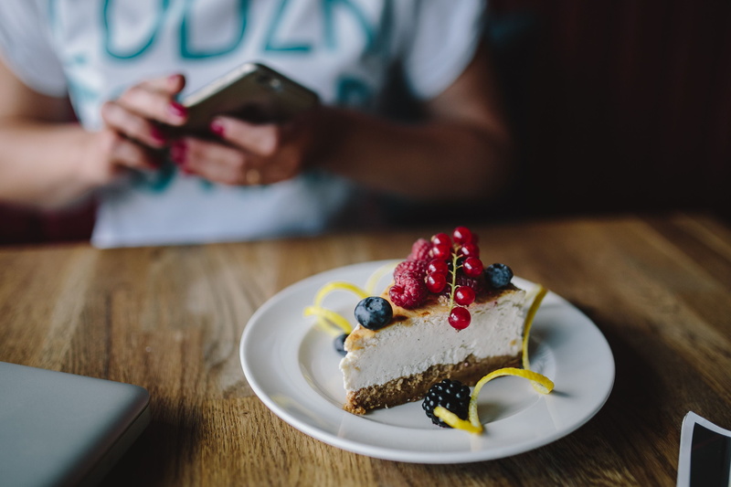 sweet Food, cheese, smart phone, temptation, homemade, dessert, food and drink, indoors, food, baked, freshness, wireless technology, raspberry, Berry