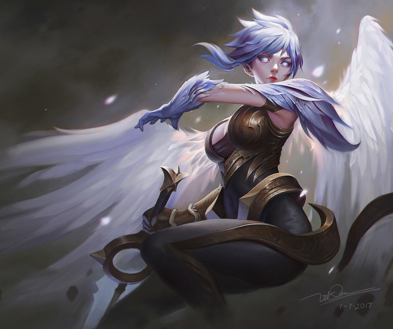 1080P, armor, warrior, Riven, angel, fantasy art