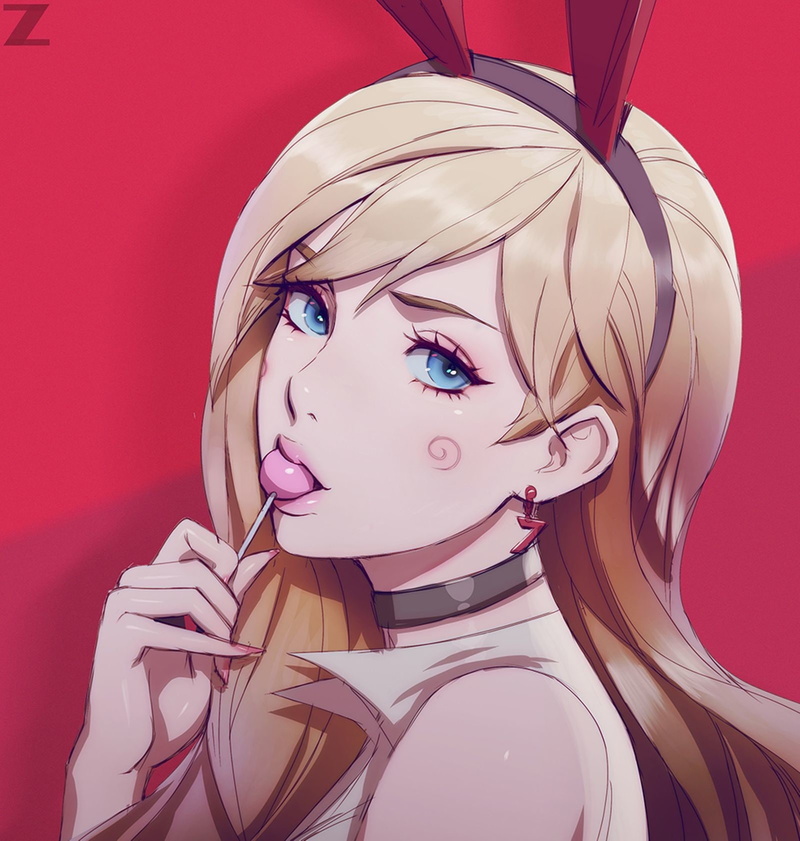 lolipop, zeronis, beauty, 720P, woman, blonde, blue, eyes, fantasy