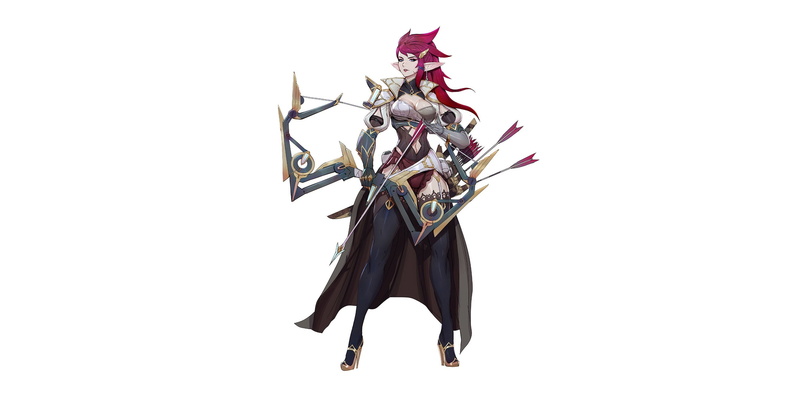Bow, Minimalism, Fantasy, Deathverse, Zeronis, Archer, Style, Lady Sybila, Character, Girl, Art, 2K, Background