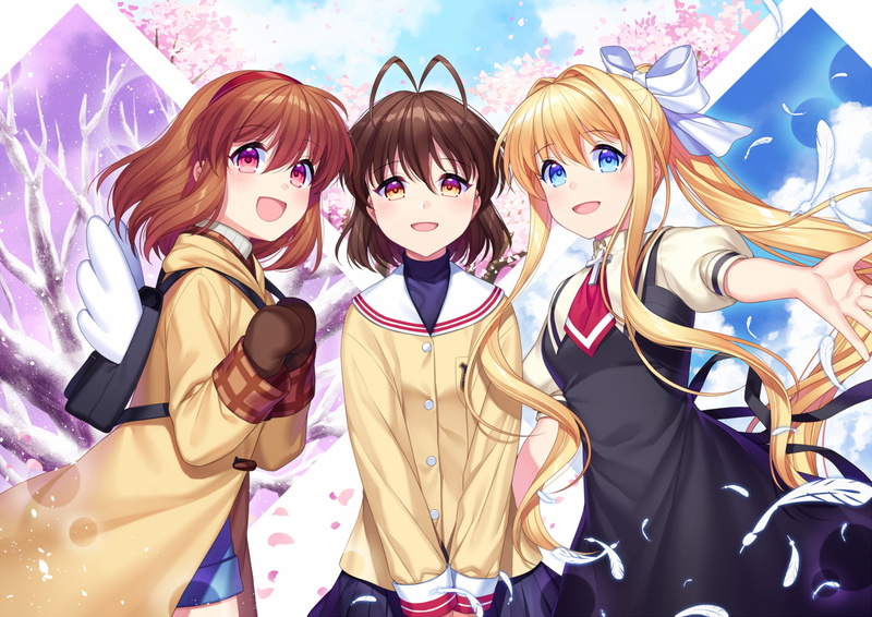 Kanon, Nagisa Furukawa, Misuzu Kamio, Air (Anime), Anime, 1080P, Ayu Tsukimiya, Crossover, Clannad