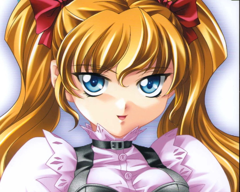 leisure activity, anime, pink color, people, blonde, close-up, haired, character, girl, representation, daikuji ayu, looking at camera, orange, 720P, indoors
