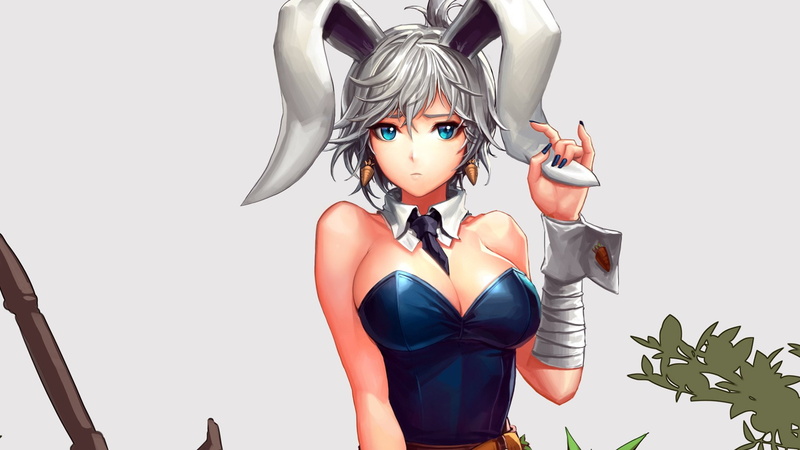 game, fan, riven, legends, bunny, art, warriors, legue, 1080P, skins, conejita, anime