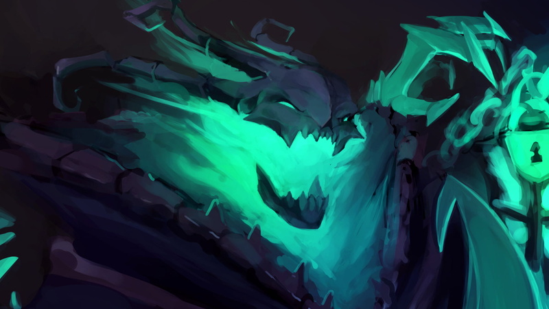 green color, motion, creativity, blue, animal representation, indoors, night, animal themes, animal, representation, Thresh (League Of Legends), illuminated