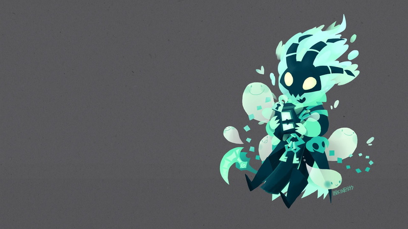 large group of objects, gray background, indoors, 1080P, League Of Legends, Thresh (League Of Legends), decoration, animal representation, lighting equipment