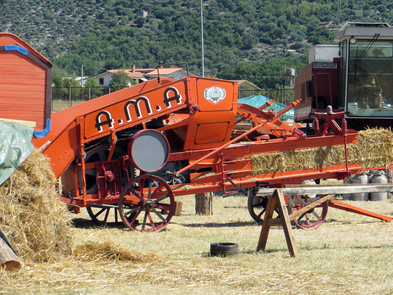 rail transportation, no people, train - vehicle, field, hay, track, threshing, wheel, land vehicle, transportation, stationary, land, railroad track, plant