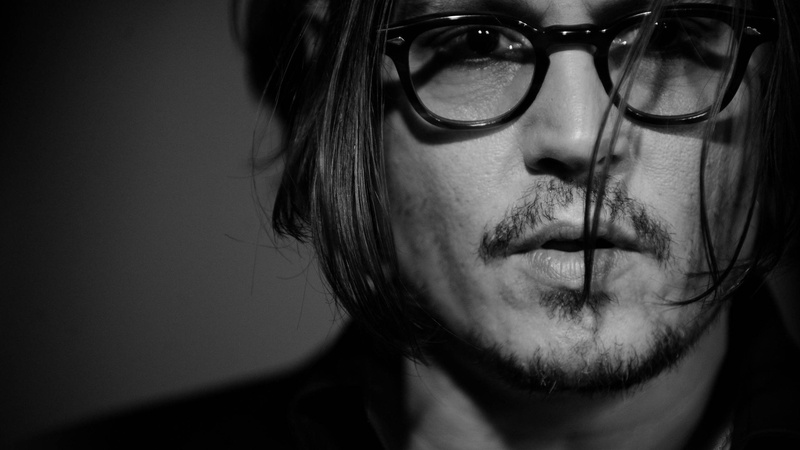 cool, hollywood, actor, johnny, monochrome, 2K, eyeglasses, depp, man, photo, greyscale