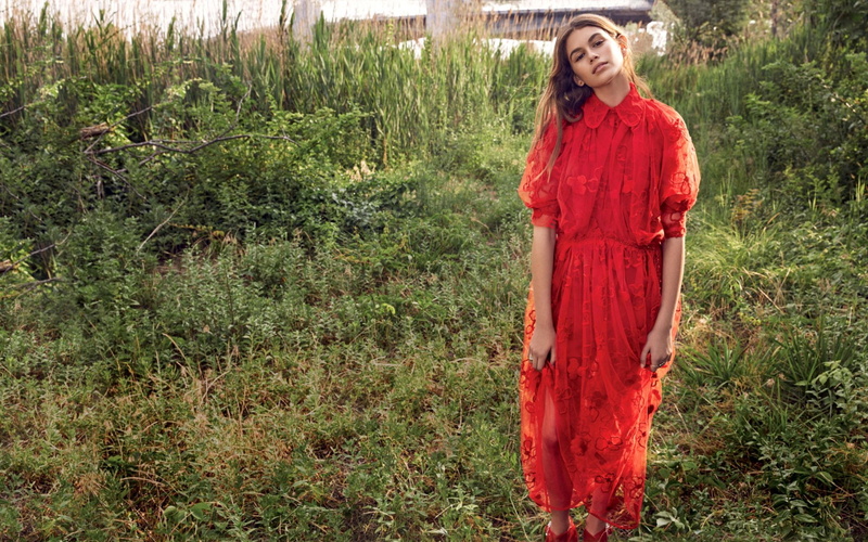 Model, 1080P, Models, American, Girl, Kaia Gerber, Red Dress, Brunette