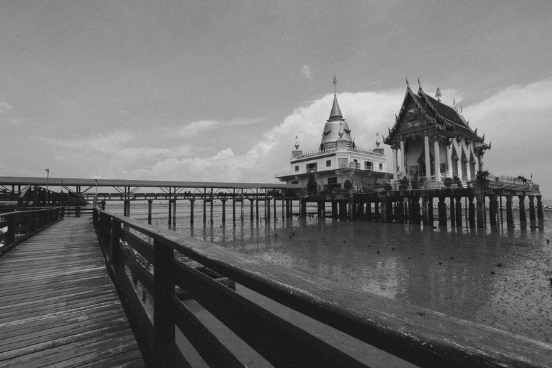bridge, no people, travel destinations, cloud - sky, outdoors, spire, direction, water, peace, day, black And White, railing, nature, pier, wednesday, building