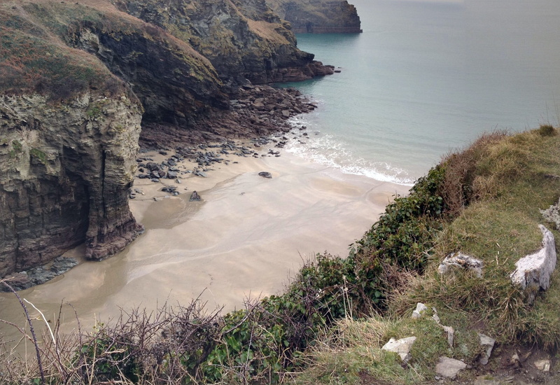 bossiney, tranquil scene, nature, cove, beauty in nature, cliff, atlantic road, water, sea, beach, outdoors, rock - object, scenics - nature, land, tree