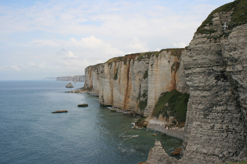 land, water, cloud - sky, sea, tranquil scene, beauty in nature, formation, tranquility, rock, étretat, day, sky, idyllic, 4K, rock formation
