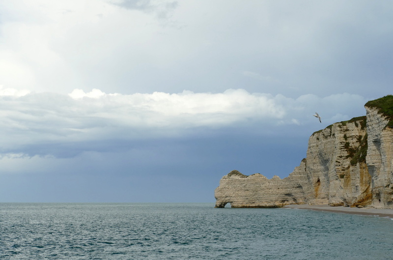 chalk cliff, cliff, no people, outdoors, water, tranquility, dark, waterfront, non-urban scene, tranquil scene, rock - object, sky, horizon over water