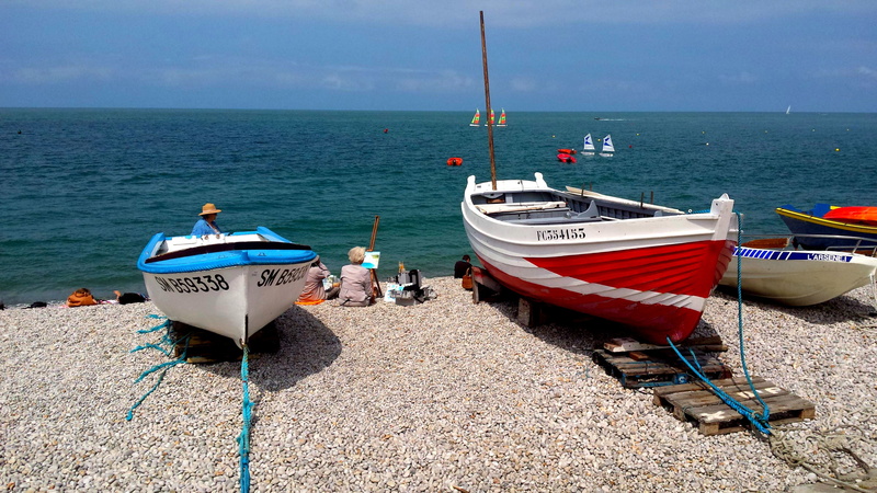 no people, beach, outdoors, horizon, transportation, horizon over water, land, relax, ocean, boats, scenics - nature, france, etretat, mode of transportation