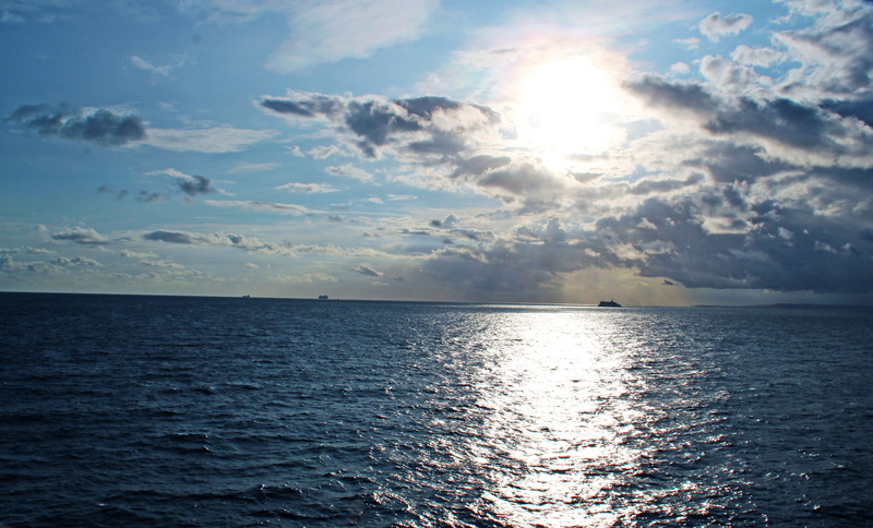idyllic, no people, sunlight, outdoors, tranquility, reflection, horizon over water, 4K, france, scenics - nature, sunset, seascape, english channel, nature