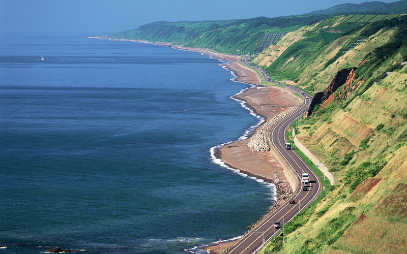 day, asphalt, road, cliff, island, serpentine, non-urban scene, tourism, atlantic Ocean, movement, high Angle View, sand, beach, europe, coastline, summer