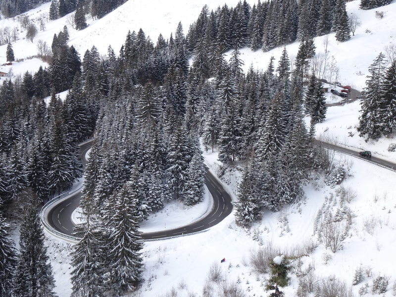 nature, curve, mountain, plant, curves, snowcapped mountain, transportation, tranquility, winter, allgäu, snow, covering, 4K, no people, snowy, snow landscape