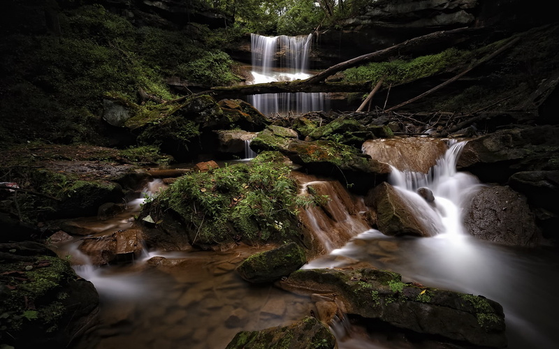 rocks, river, 1080P, moss, stream, waterfall