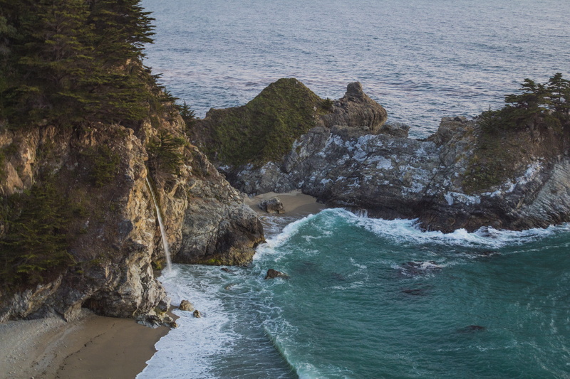 rock, tranquil scene, land, beauty in nature, no people, estuary, bubbles, motion, eroded, rock - object, ocean, rock formation, wave, big sur, travel