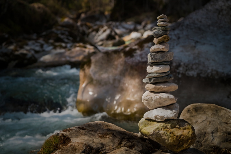 alpine, stack, daytime, on the go, pebble, forest, cairn, background, outdoors, idyllic, stone, stone - object, land, river, landscape, murmur, water, zen-like