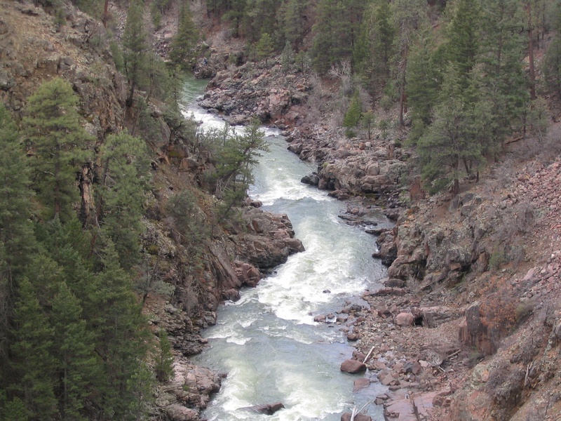 outdoors, tranquil scene, flowing water, mountain, riverbed, non-urban scene, landscape, day, flowing, tranquility, stream - flowing water, tree, rock