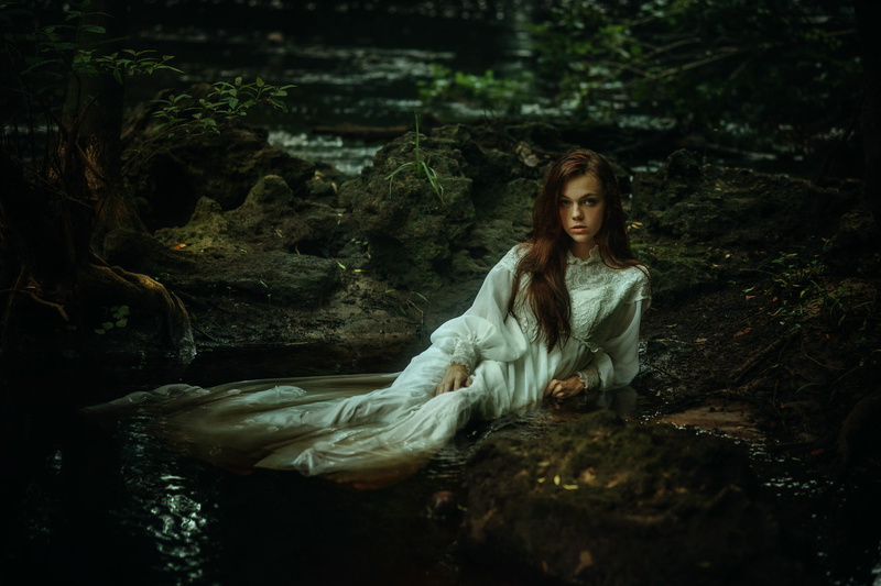 stream, girl, the beauty, Ariel, 1080P, dress, TJ Drysdale